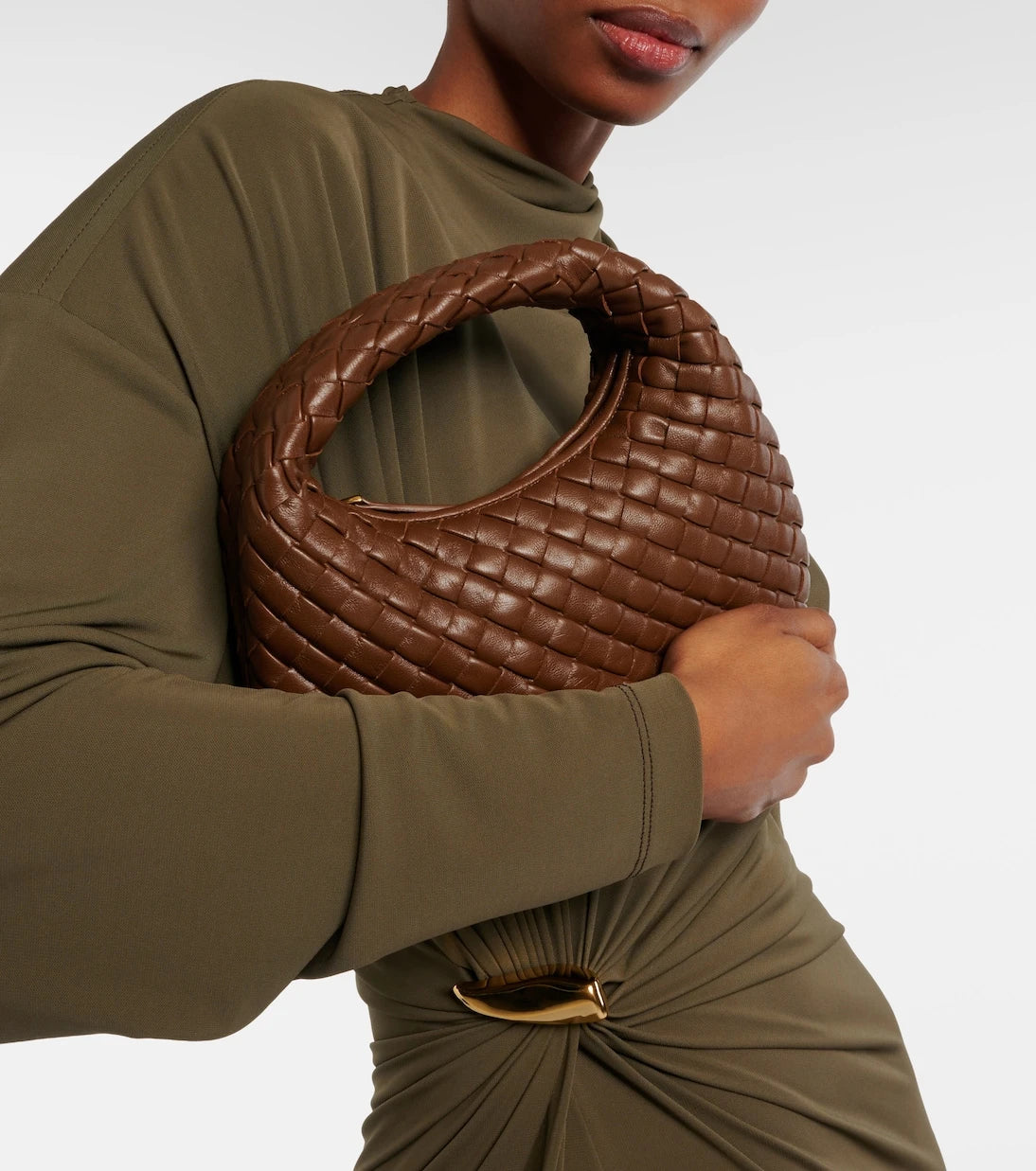 Bottega Veneta - حقيبة يد علوية من الجلد بيبي فينيتا