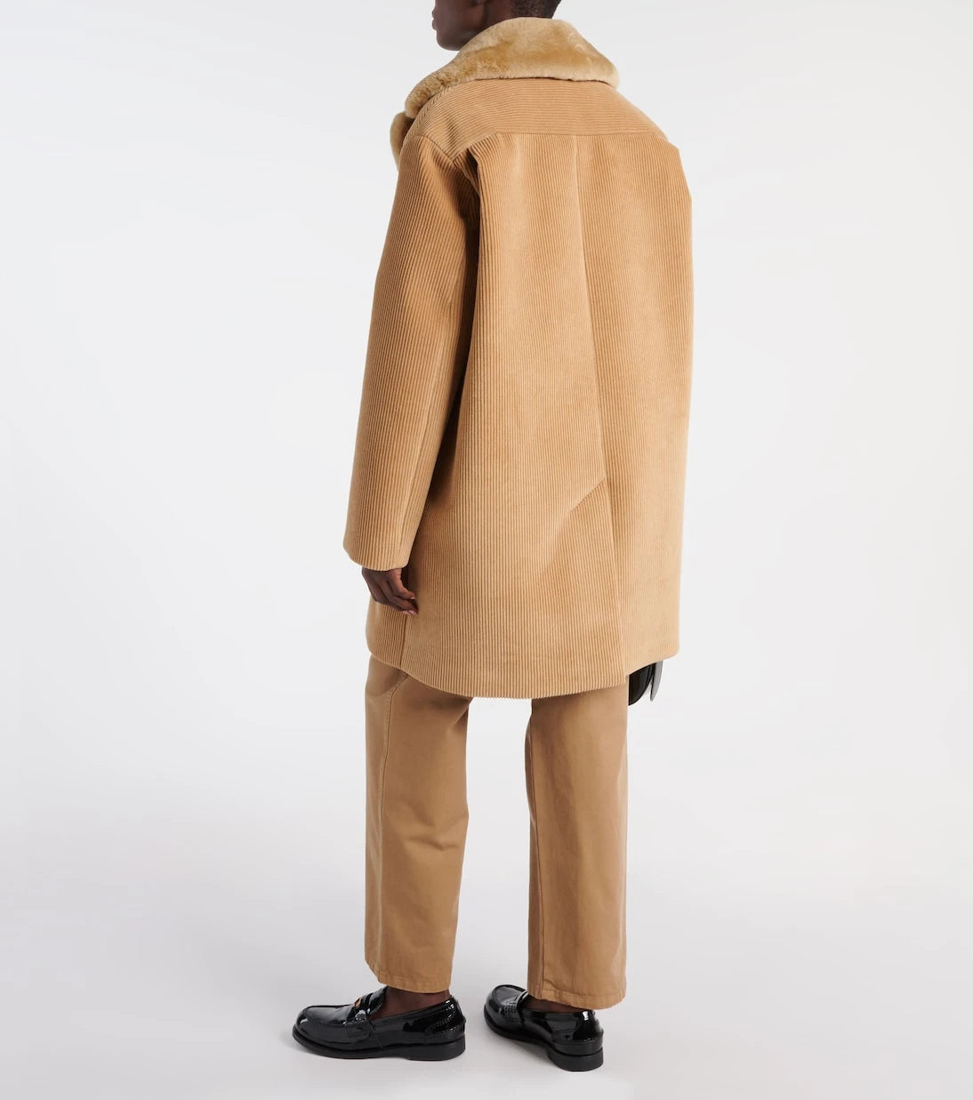 Miu Miu - Shearling-trimmed corduroy coat