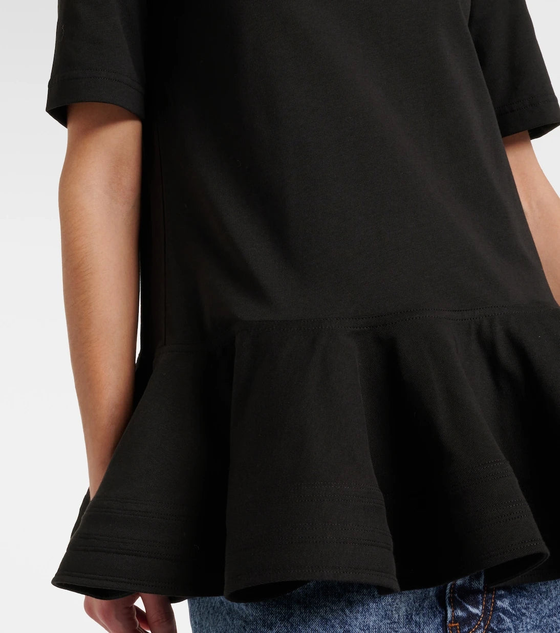Alaïa - Peplum cotton jersey T-shirt