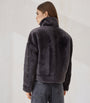 Brunello Cucinelli Black Shearling-Leather Jacket