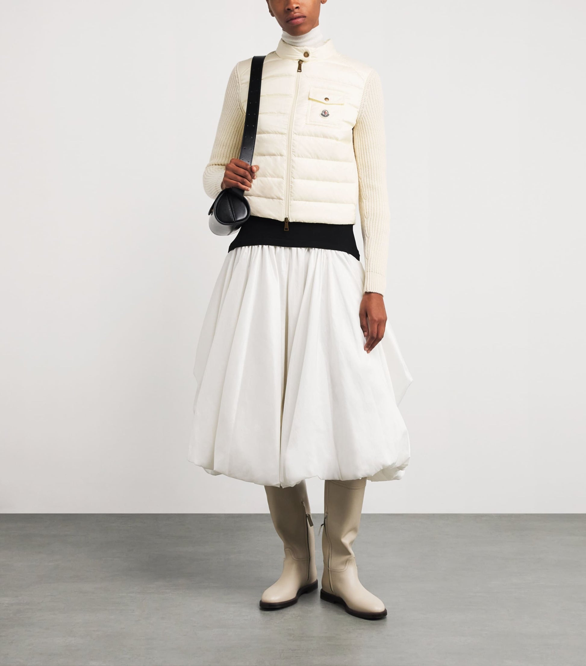 Moncler White Down Padded Cardiagn