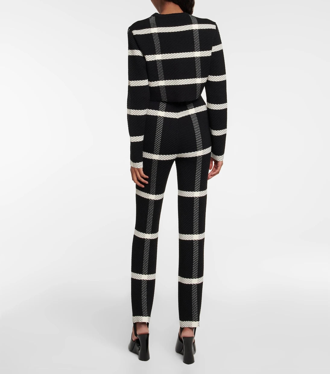 Alaïa - Checked wool-blend stirrup leggings