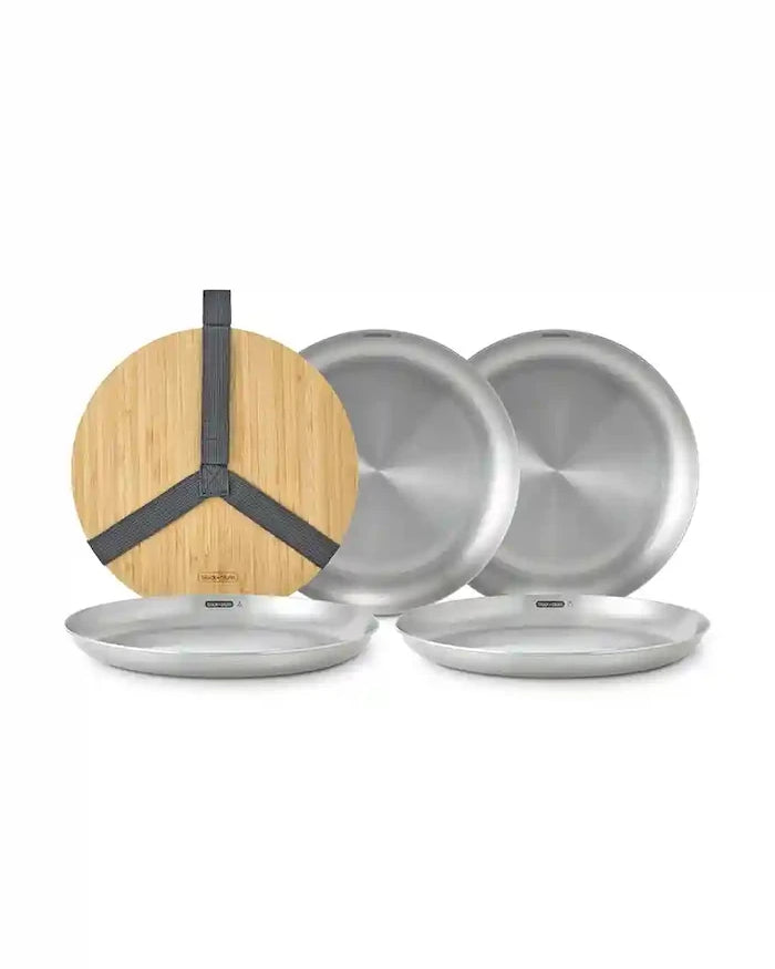 Комплект чинии за пикник с капак и дръжка Black and Blum 25 cm (4 броя)