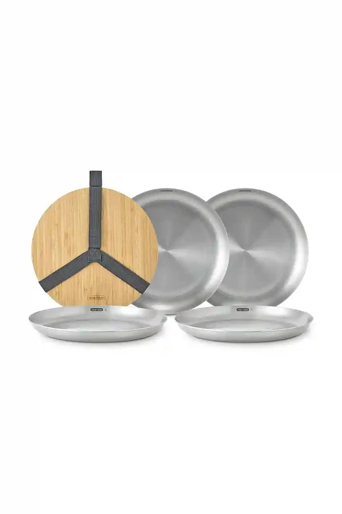 Kapaklı ve Saplı Piknik Tabak Seti Black and Blum 25 cm (4 Parça)