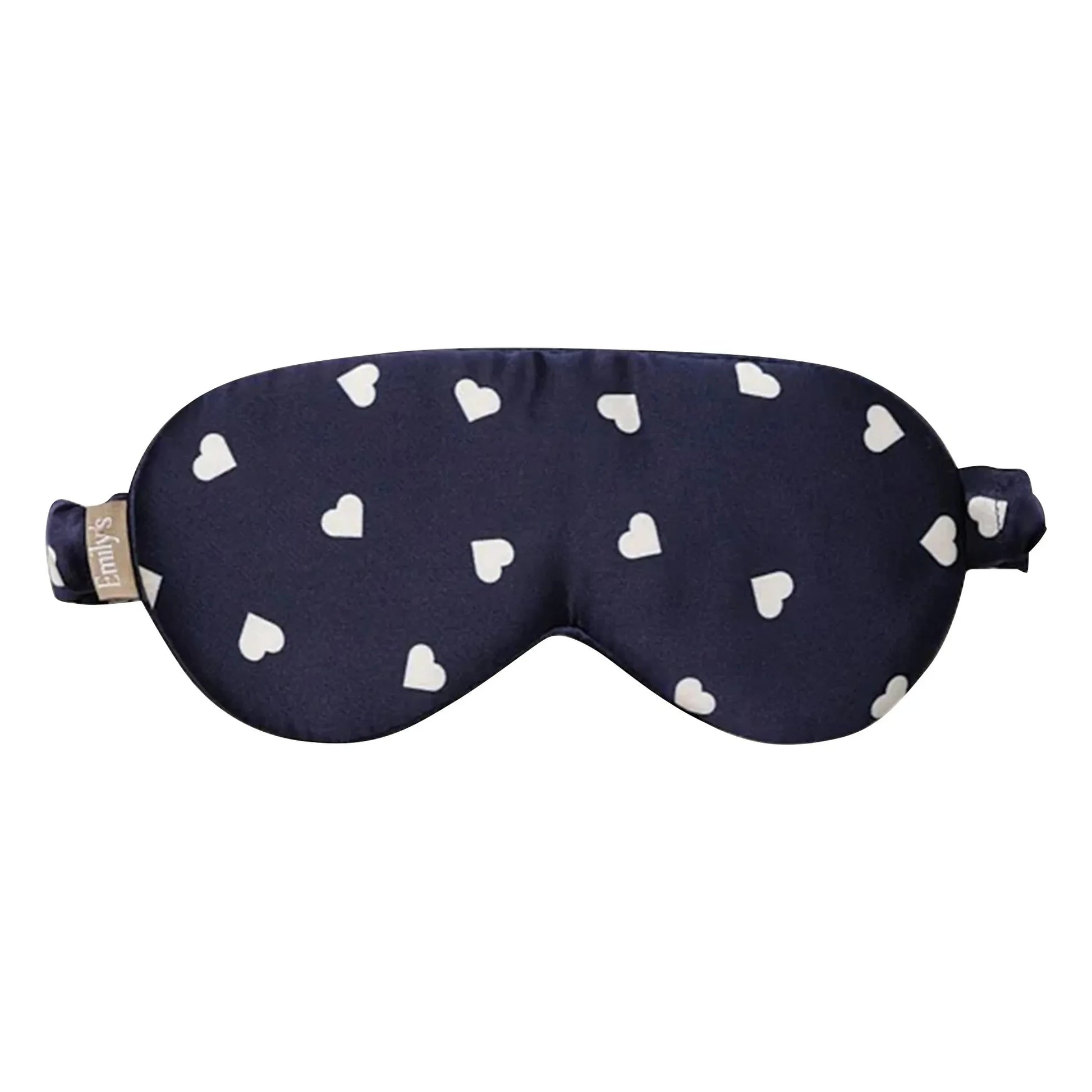 Emily's Pillow - Heart-printed mulberry silk sleeping mask  | Midnight blue