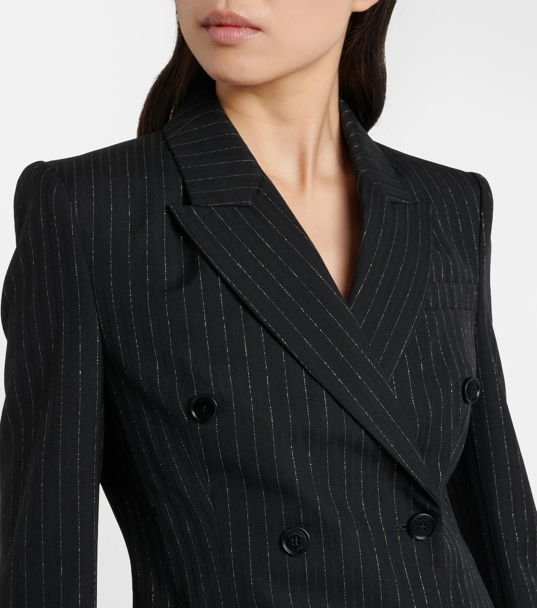 McQueen - Pinstripe double-breasted wool blazer