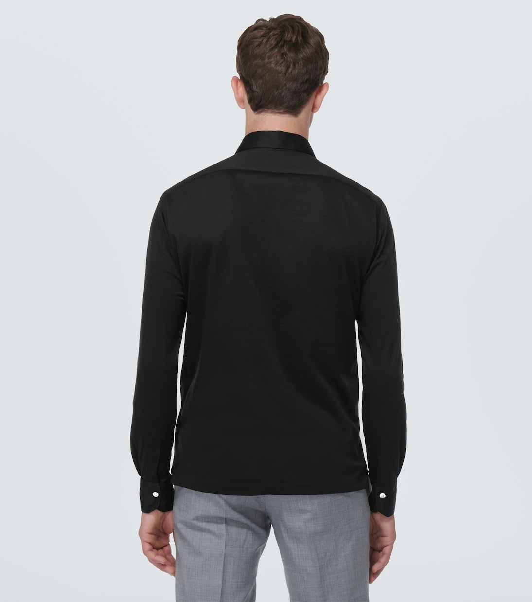 Kiton - Cotton poplin polo top