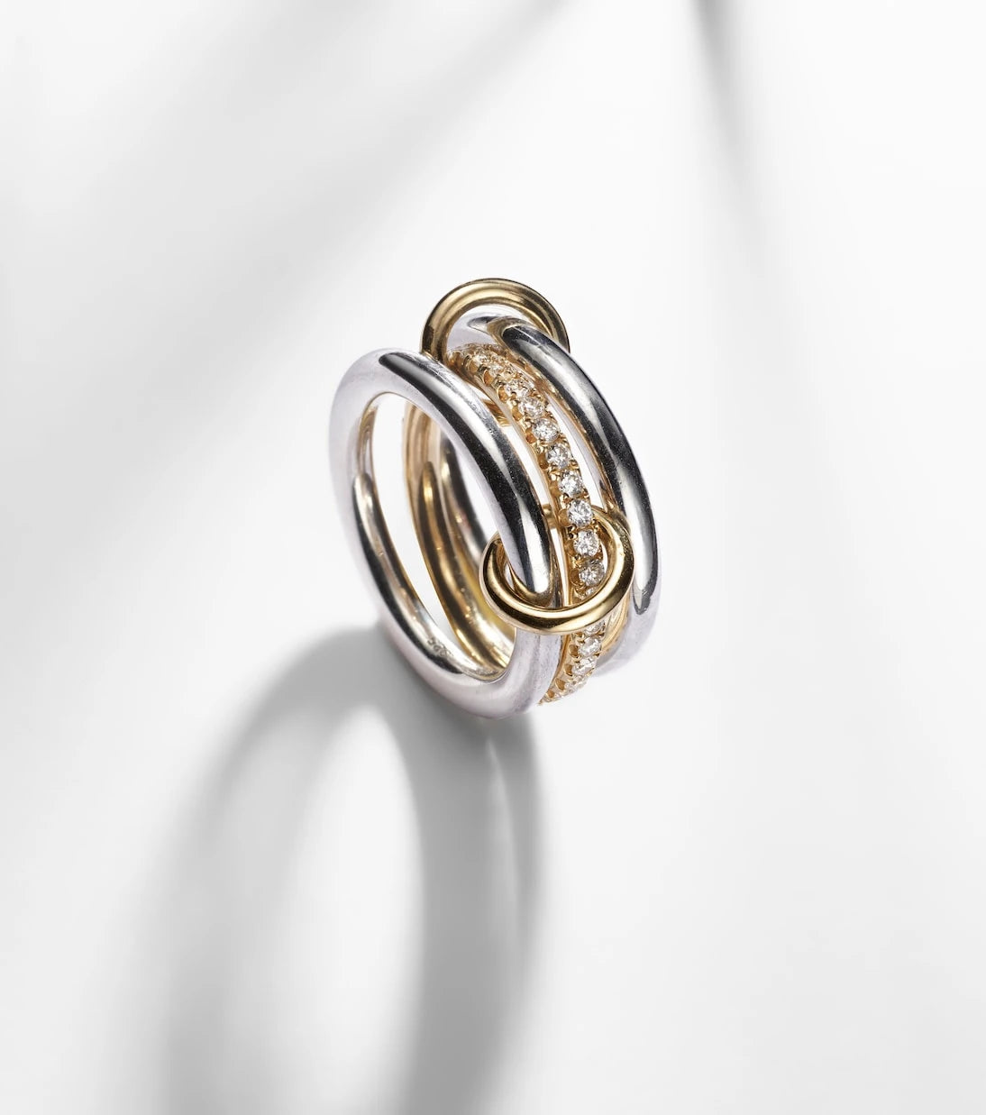 Spinelli Kilcollin - Libra sterling silver and 18kt gold ring with diamonds