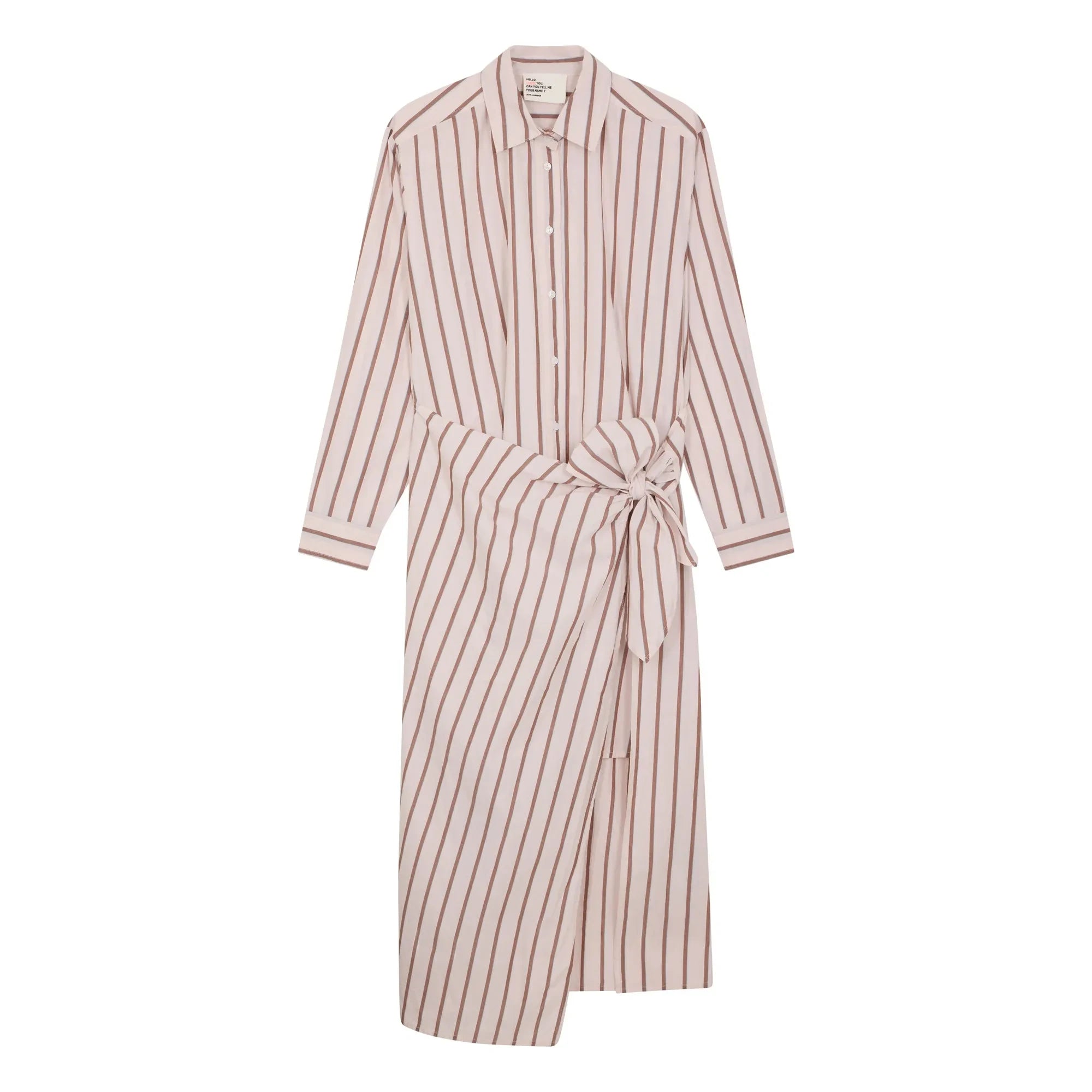 Leon & Harper - Rebecca Stripes Organic Cotton Dress | Dusty Pink