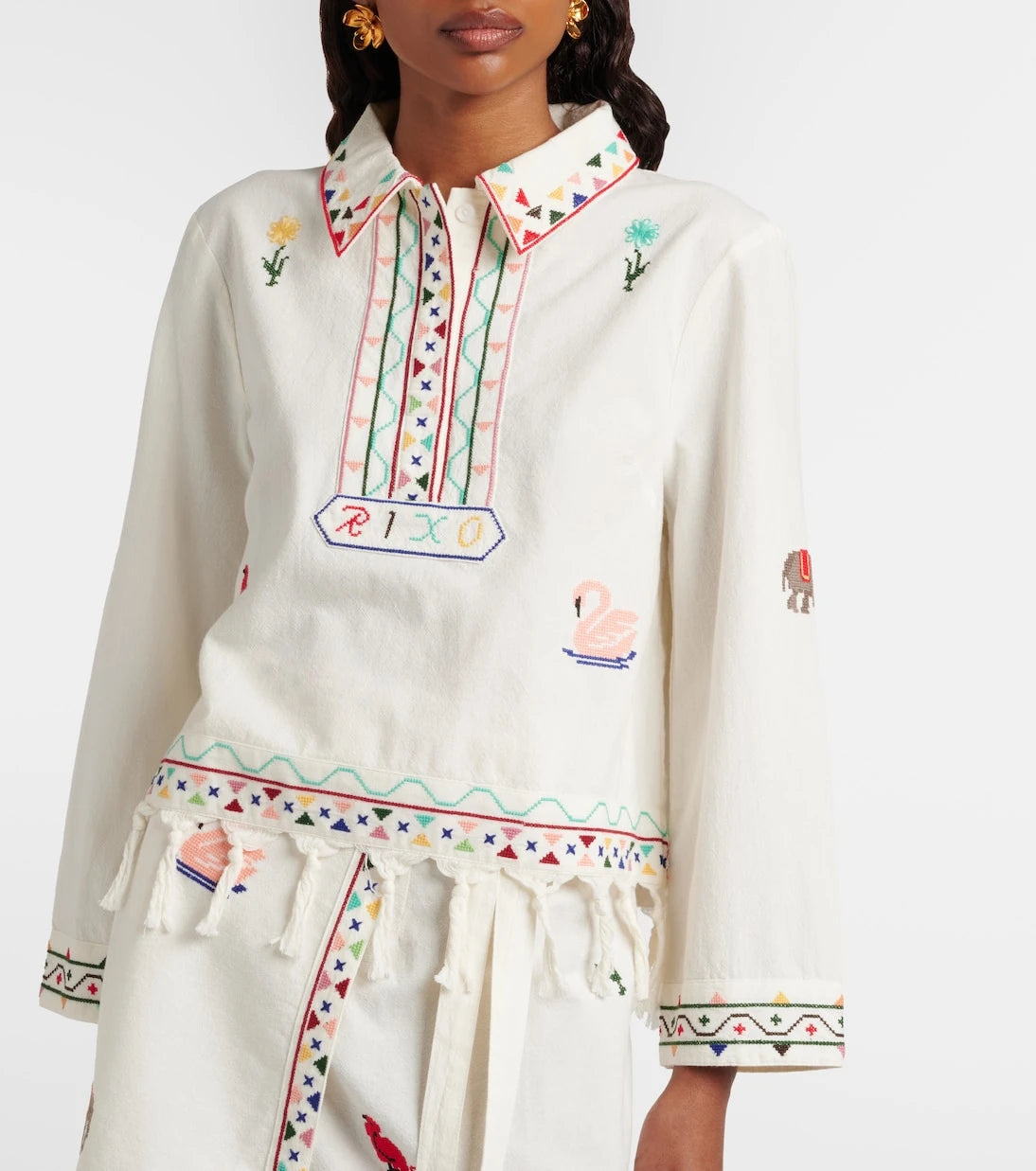 Rixo - Ludmilla embroidered cotton top