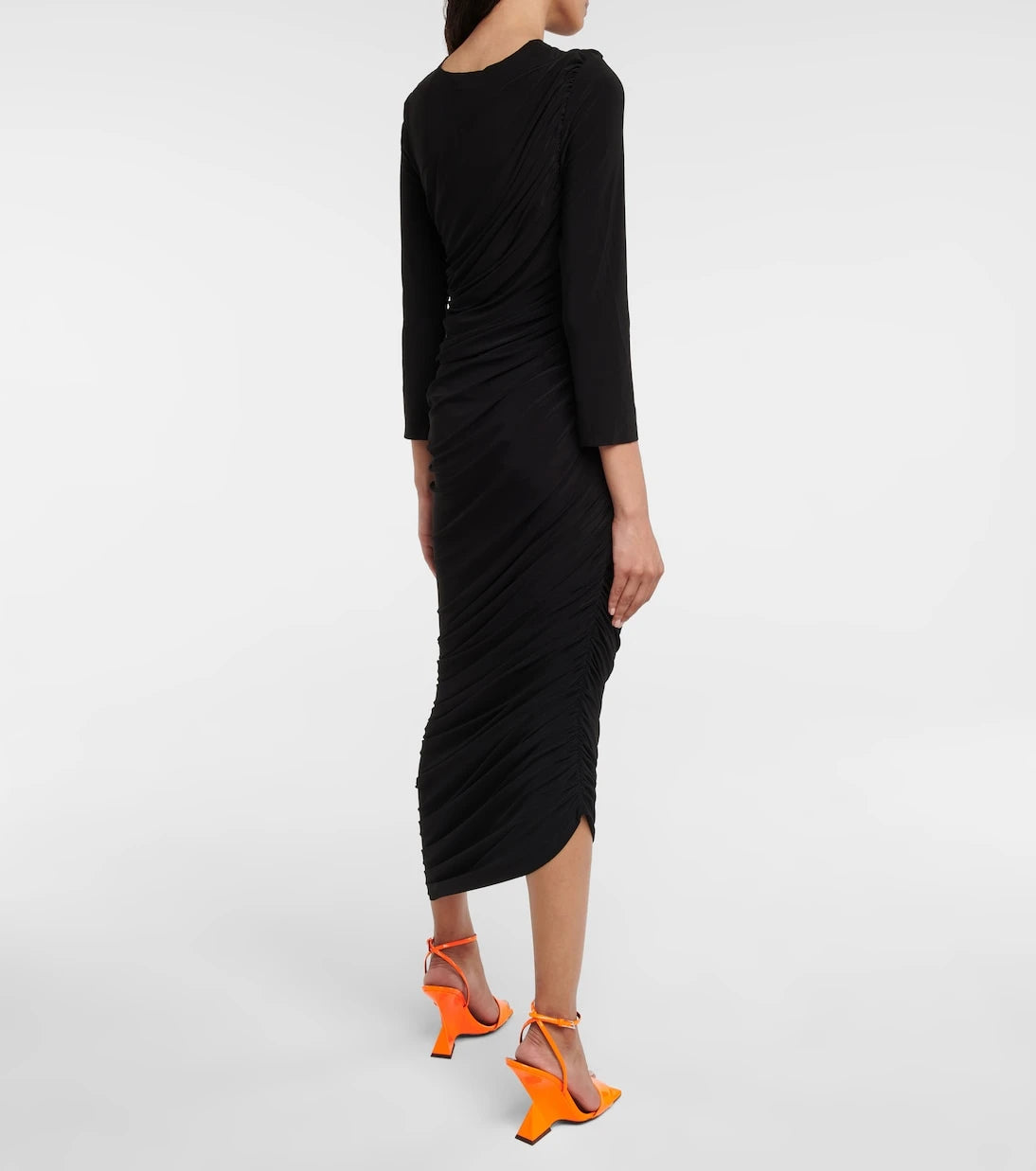 Norma Kamali - Diana ruched jersey midi dress