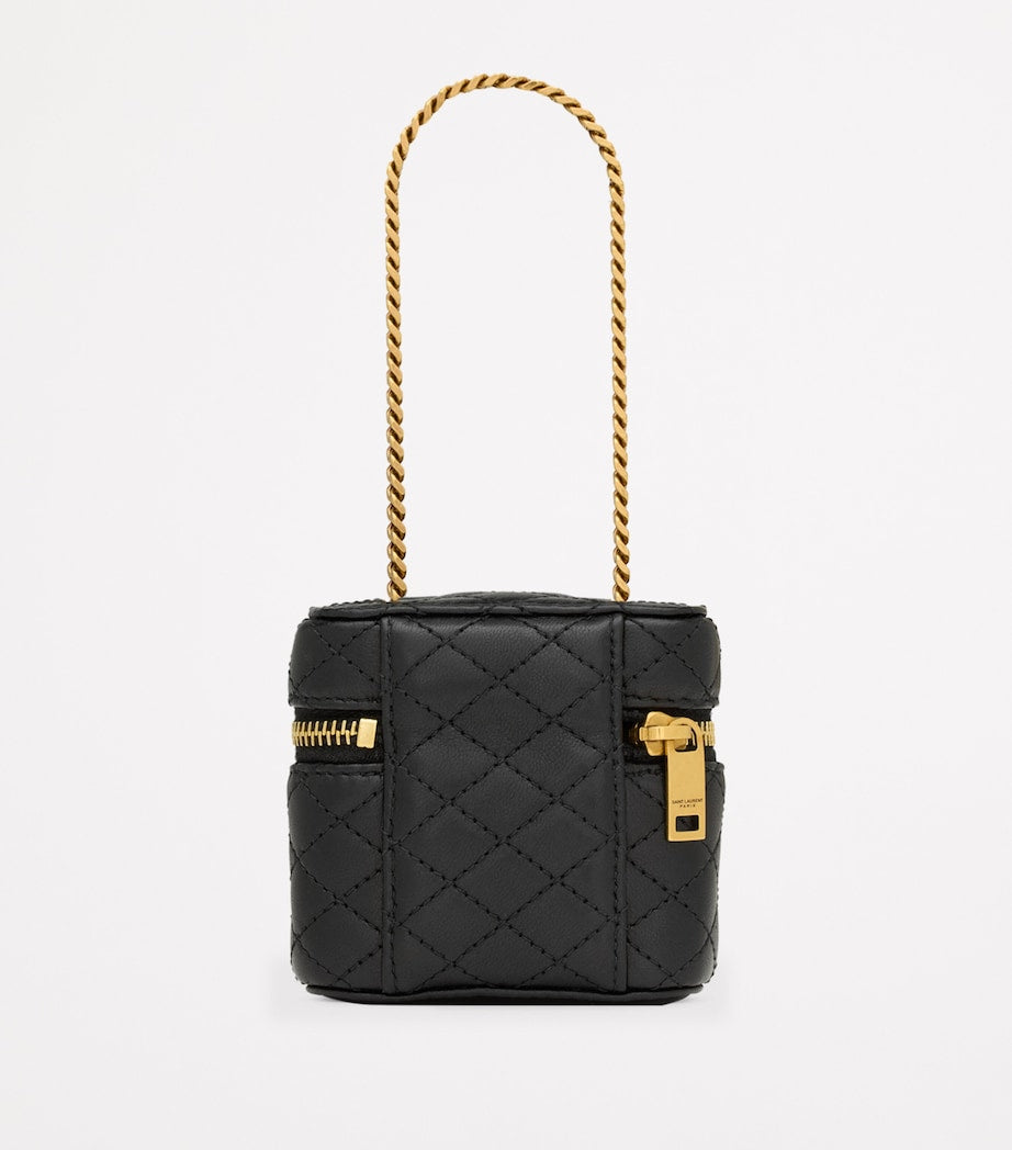 Black Micro Gabby Quilted Vanity Bag