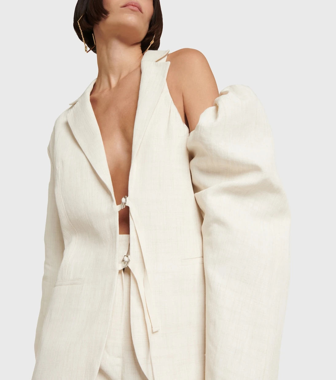 Jacquemus - جاكيت بلايزر "لا فست غاليغا" من مزيج الكتان