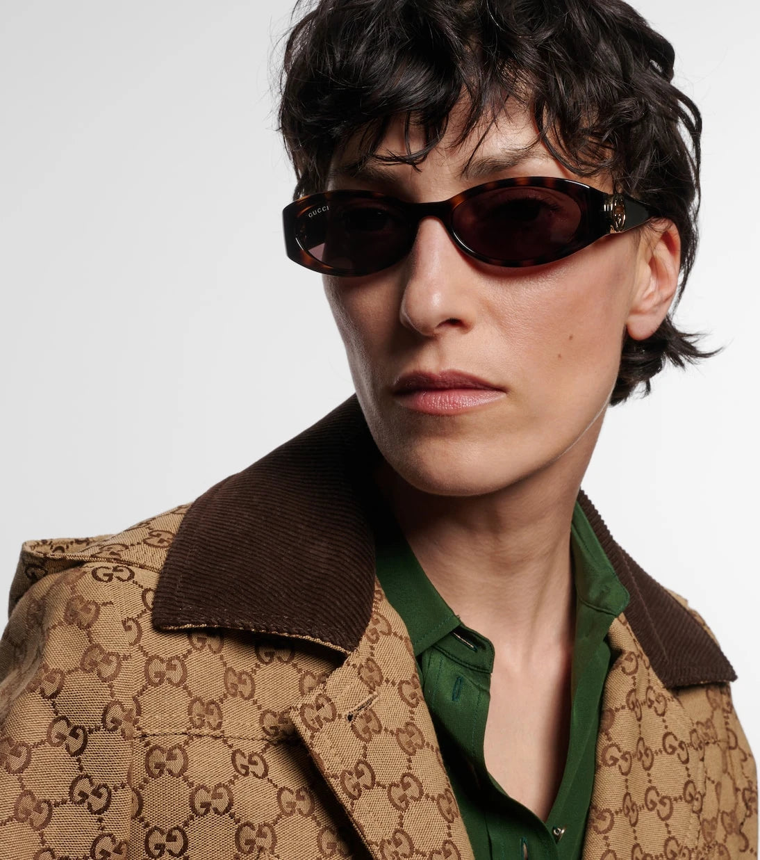 Gucci - Interlocking G oval güneş gözlüğü