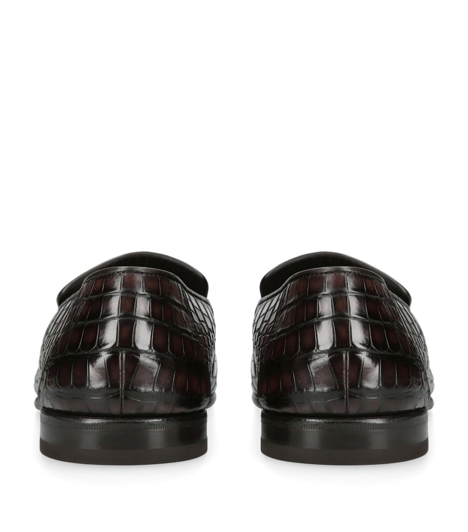 Zegna Crocodile Leather Penny Loafers