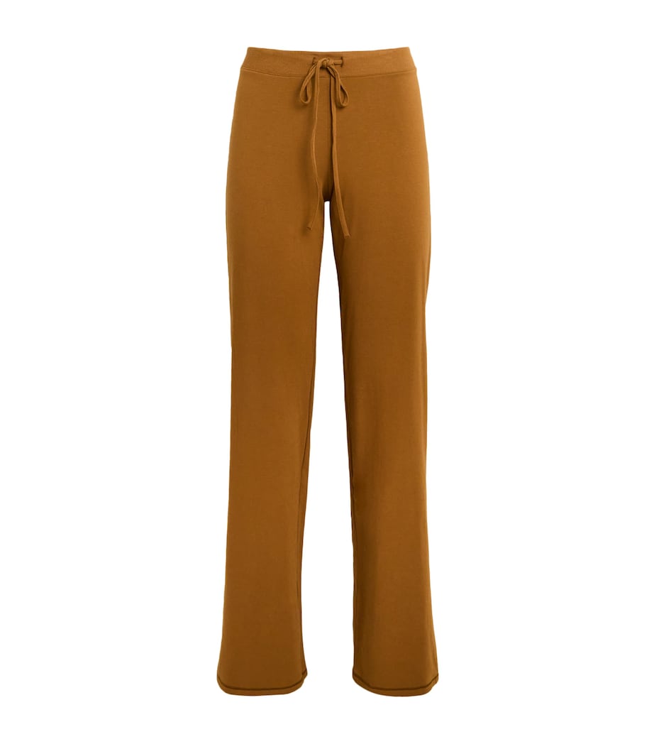 Skims Brown Cotton Jersey Straight Leg Sweatpants