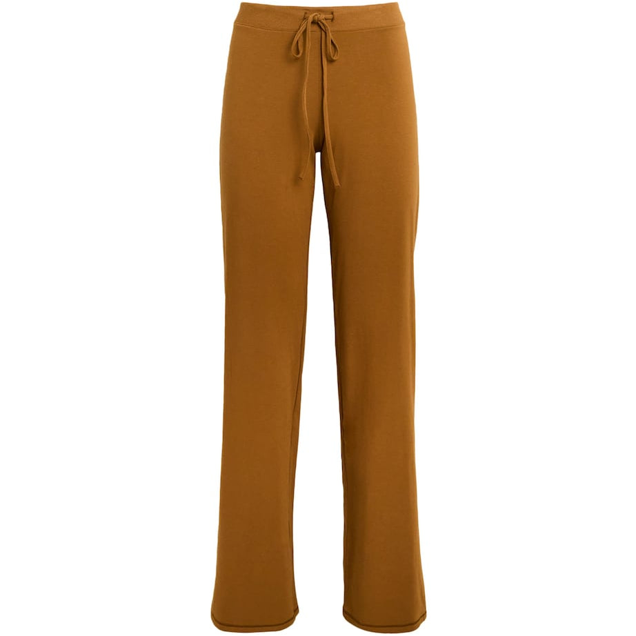 Skims Brown Cotton Jersey Straight Leg Sweatpants