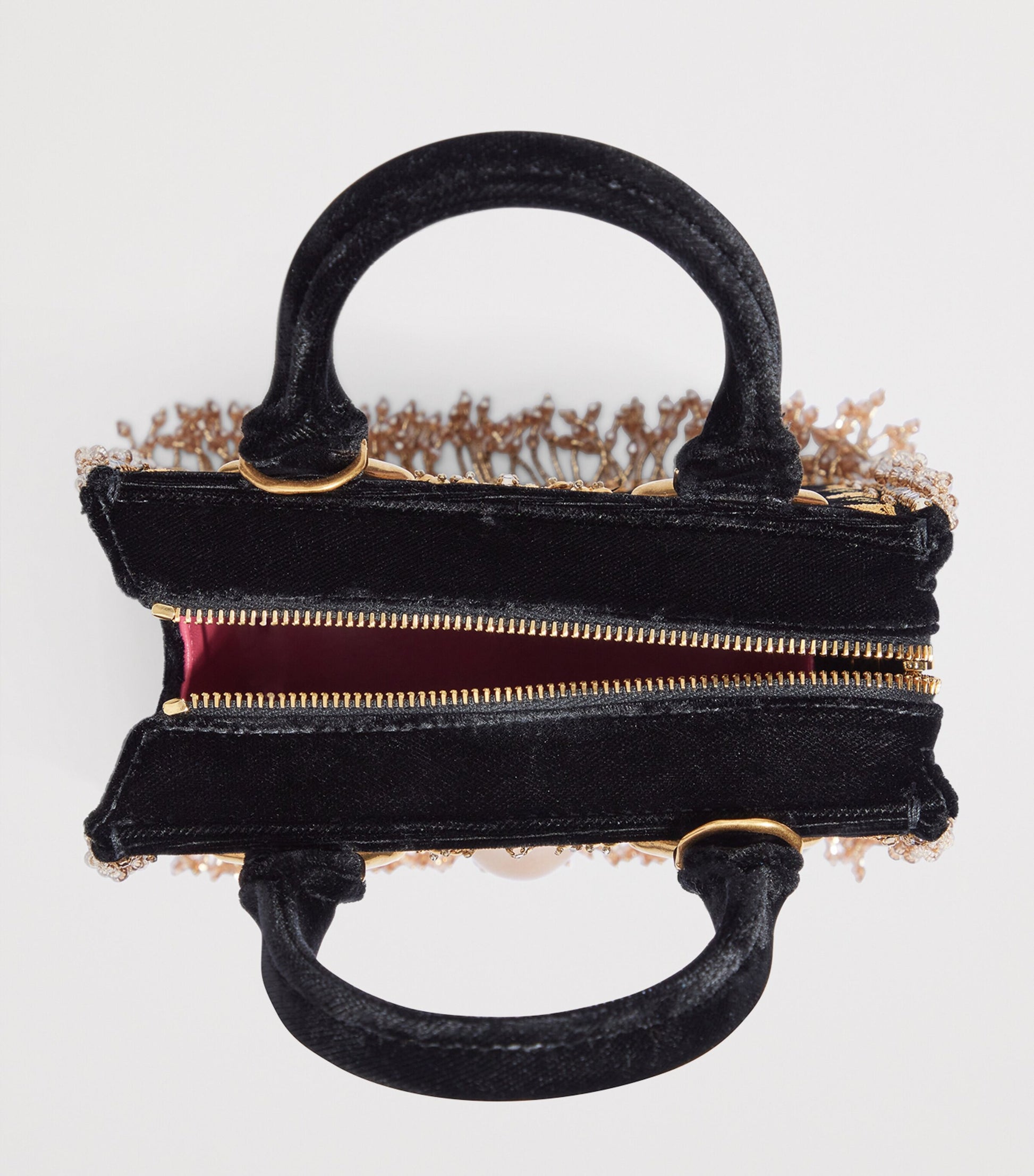 Mini Velvet Face Top-Handle Bag