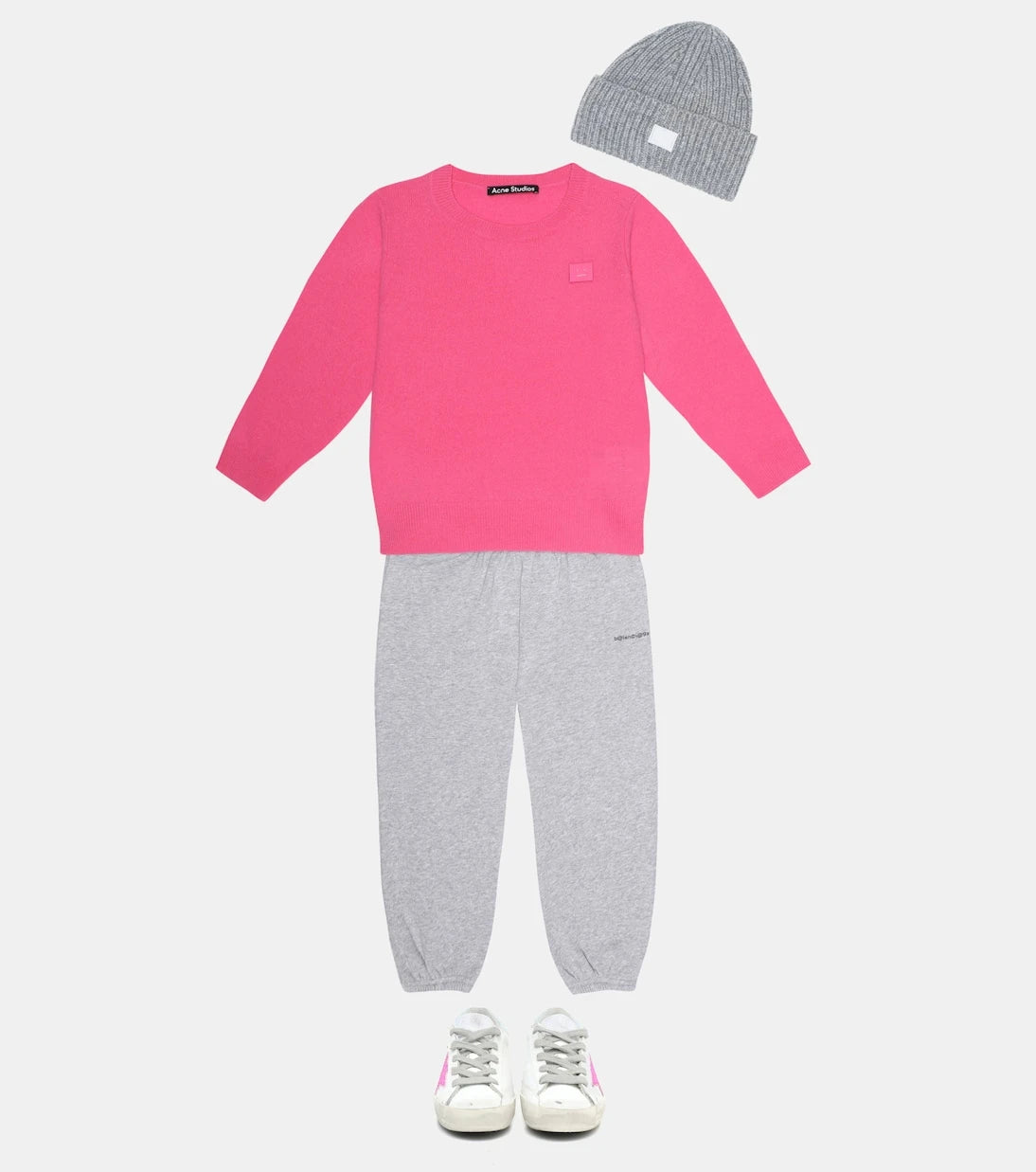 Acne Studios Kids - قبعة صغيرة من الصوف المحبوك بنمط مضلع - Face
