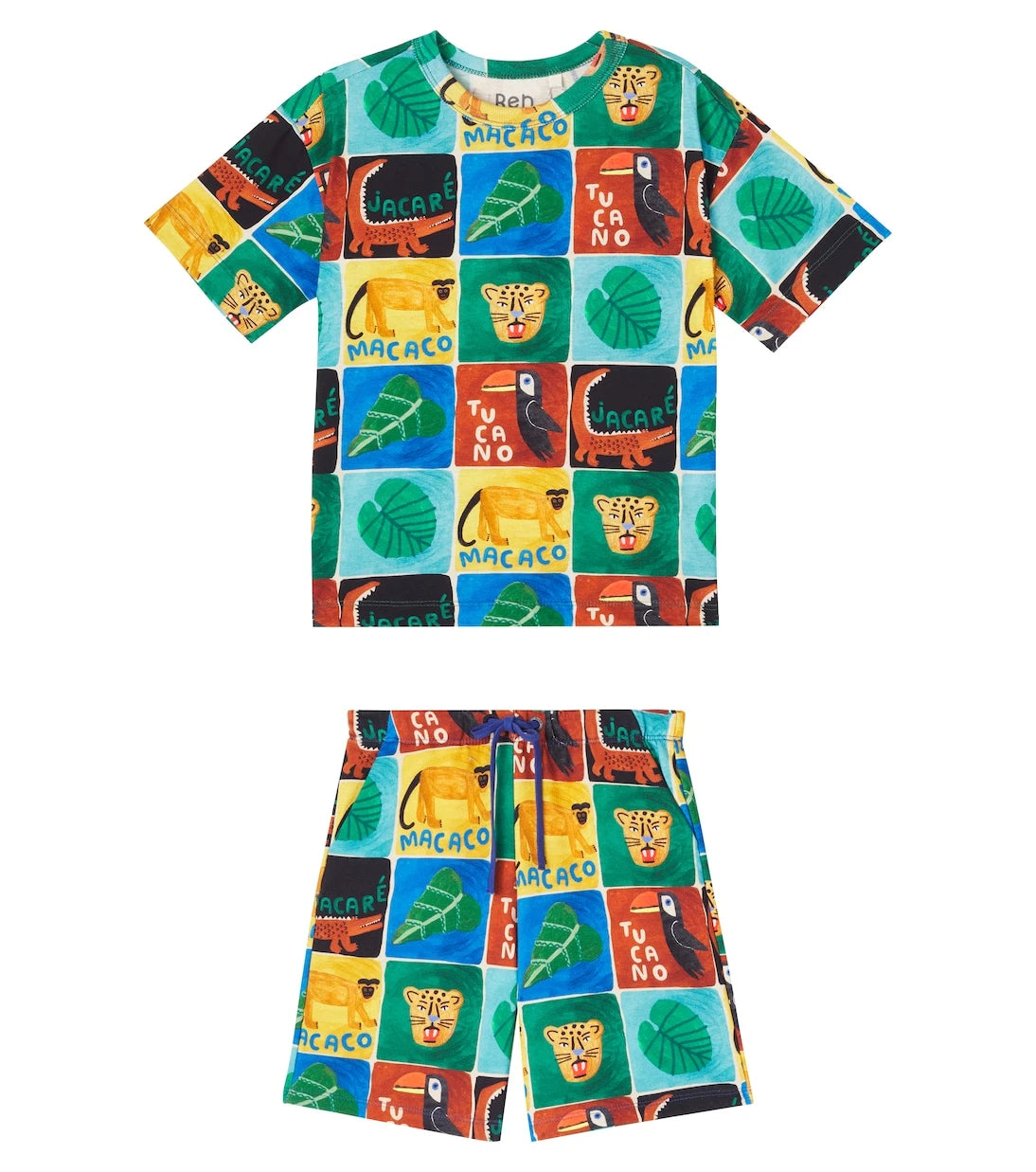 Fábula - Printed cotton T-shirt and shorts set