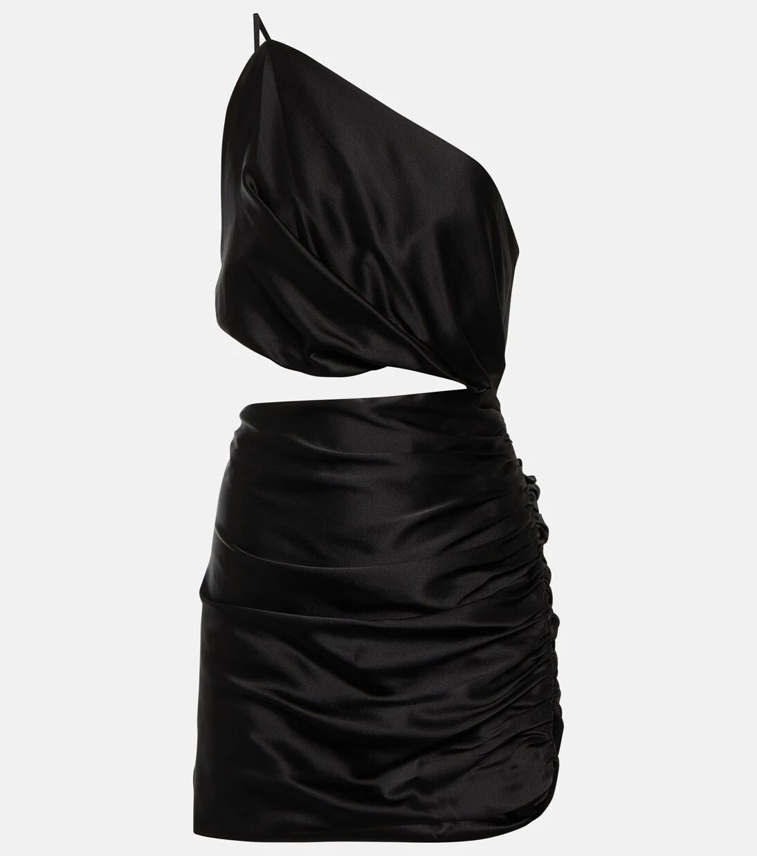 The Sei - One-shoulder cutout silk minidress