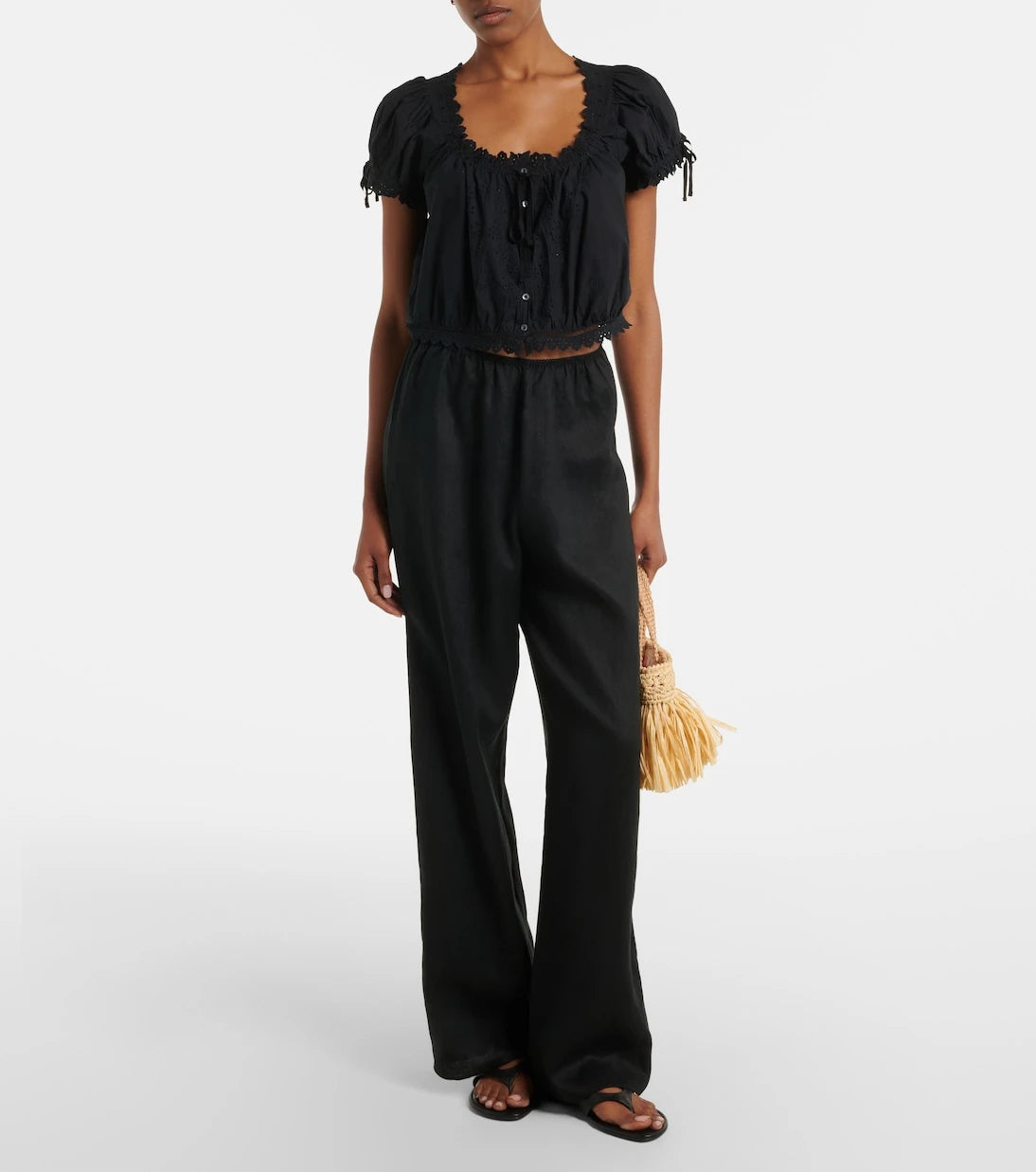 Dôen - Nera embroidered cotton top