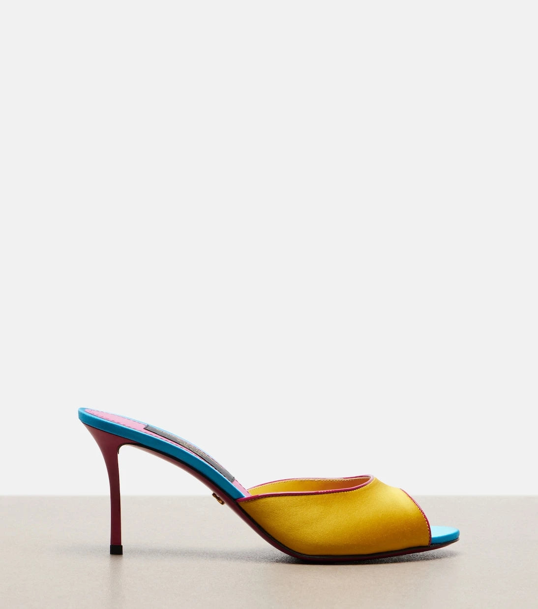 Dolce&Gabbana - Keira leather-trimmed satin mules