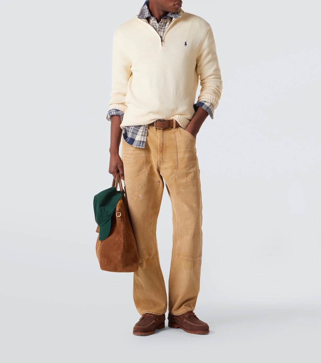 Polo Ralph Lauren - بنطلون قماش قطني مستقيم ممزّق