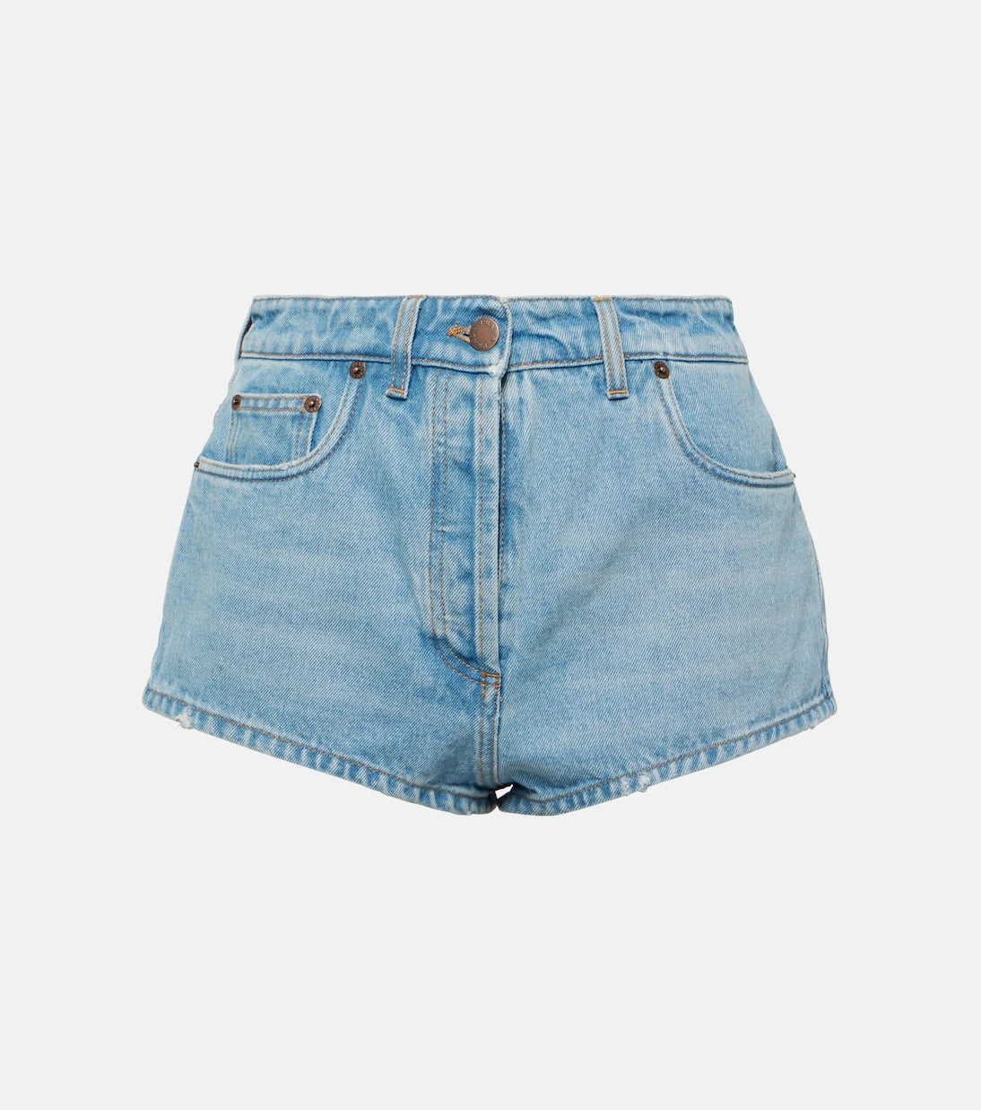 Prada - High-rise denim shorts