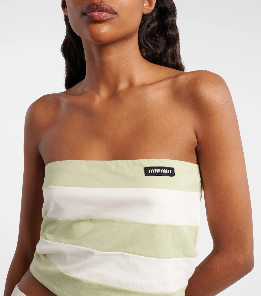 Miu Miu - Striped cotton jersey bandeau top