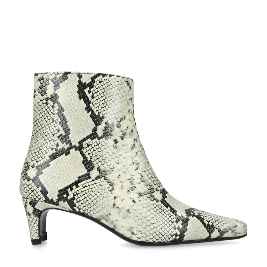STAUD White Leather Wally Ankle Boots 55