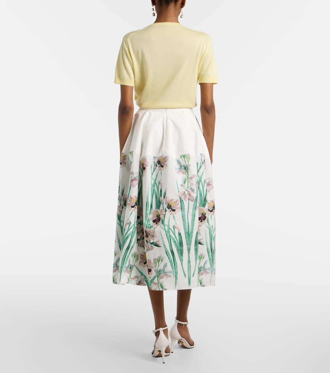 Erdem - Floral cotton midi skirt