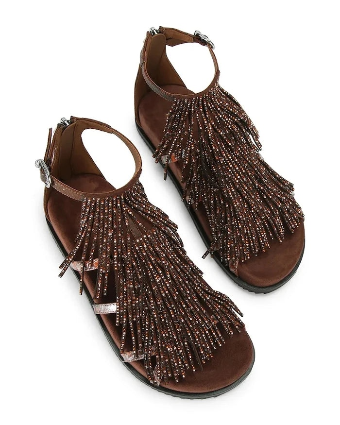 Kurt Geiger London Kadın Fringe Flat Sandal