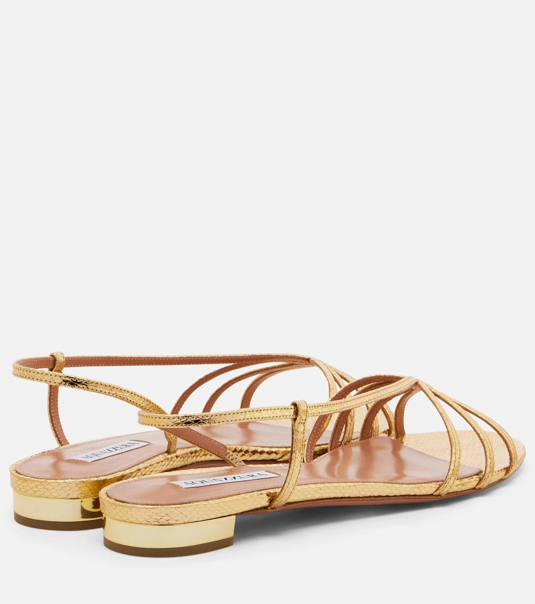 Aquazzura - Talk To Me snake-effect leather sandals