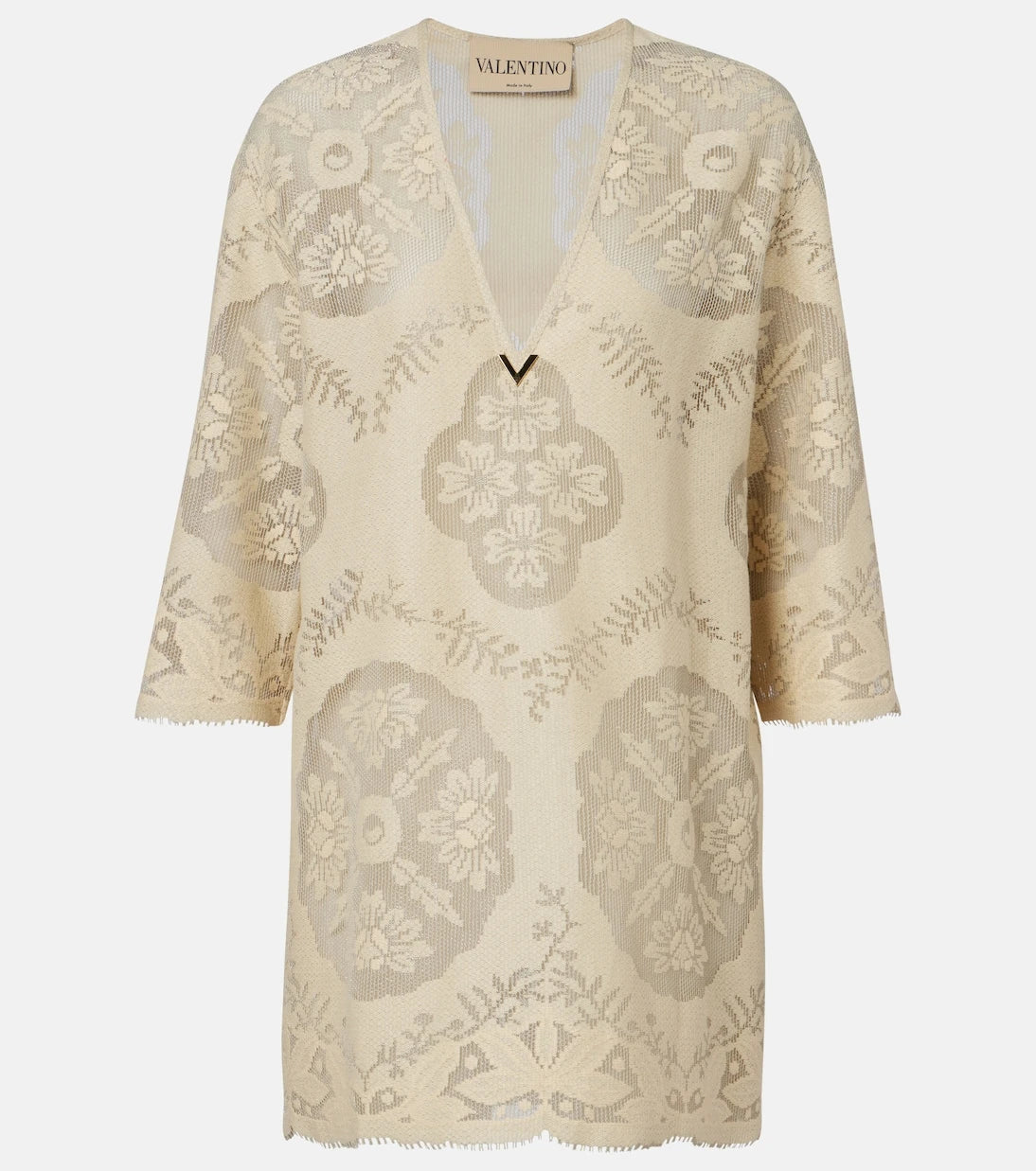 Valentino - VGold floral cotton-blend tunic