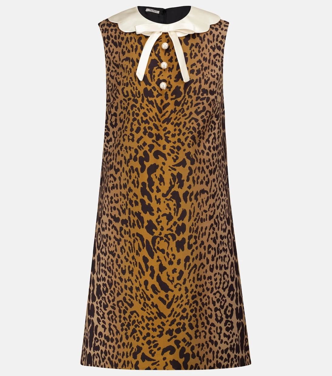 Miu Miu - Leopard-print wool and mohair minidress