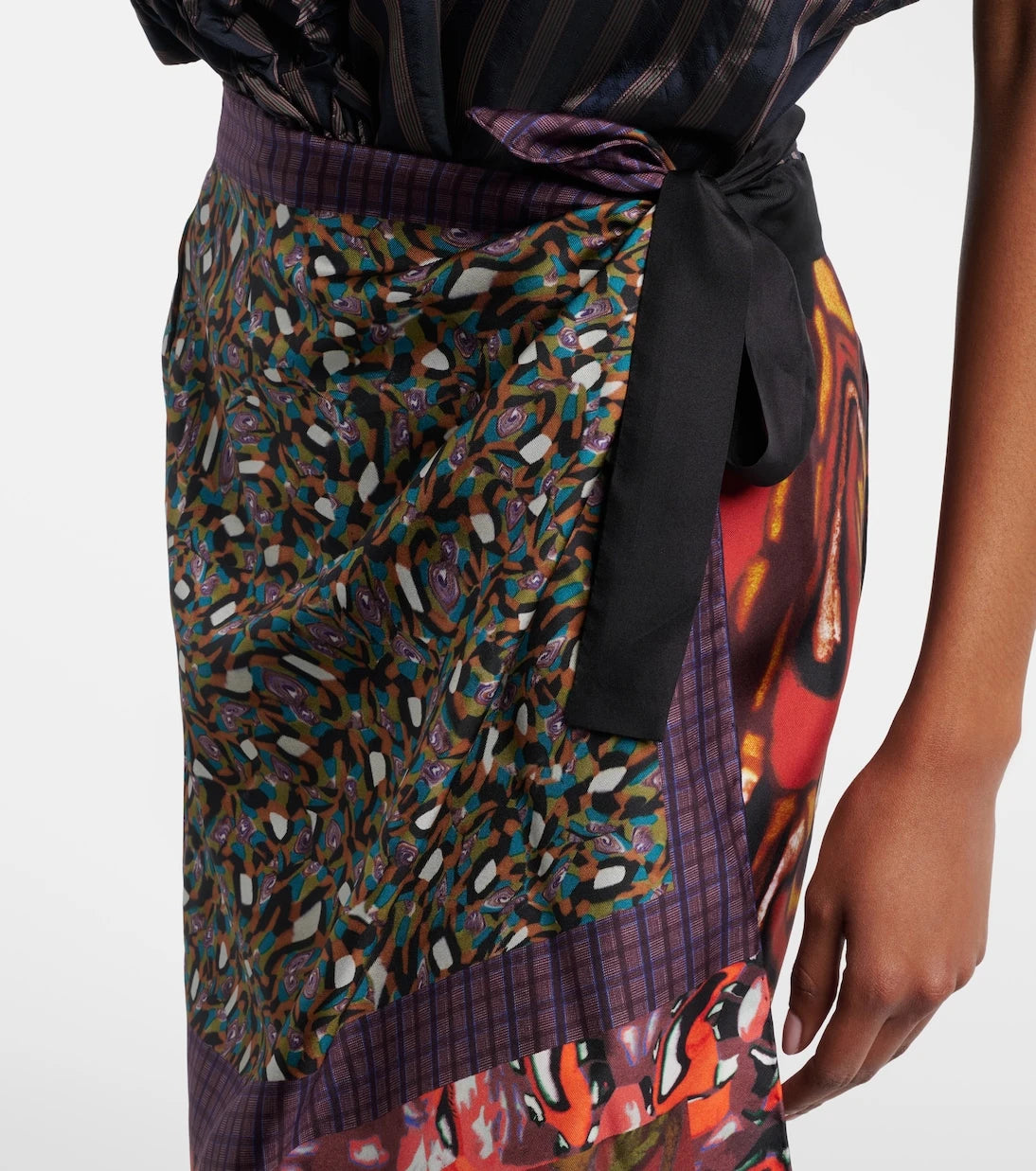 Dries Van Noten - Scarfy printed silk wrap skirt