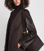 Max Mara Brown Leather-Sleeve Quilted Coat
