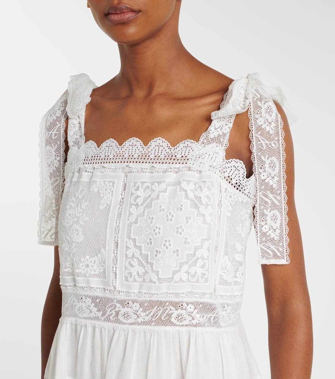 Zimmermann - Aster lace-trimmed midi dress
