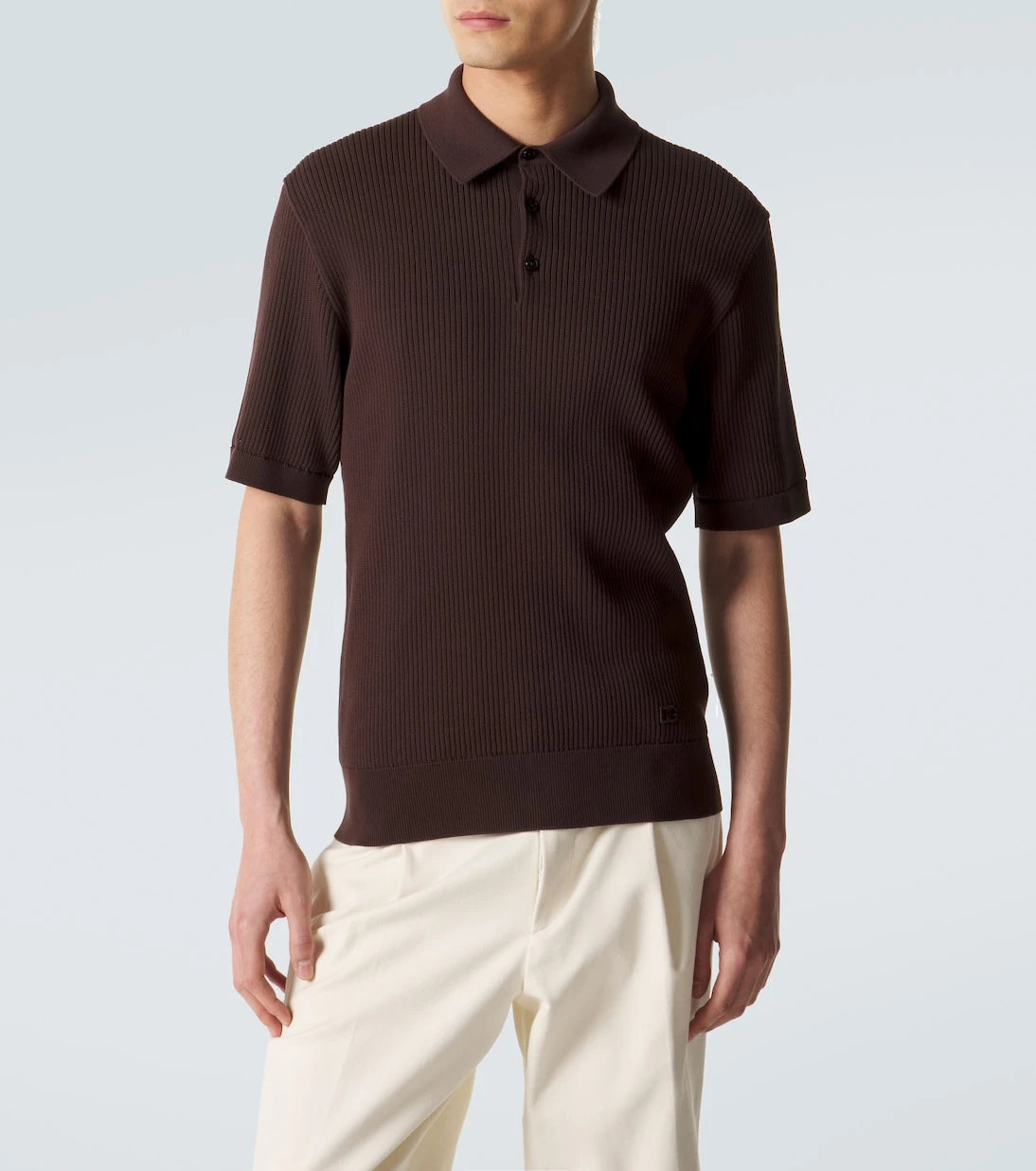 Dolce&Gabbana - Ribbed-knit cotton polo sweater