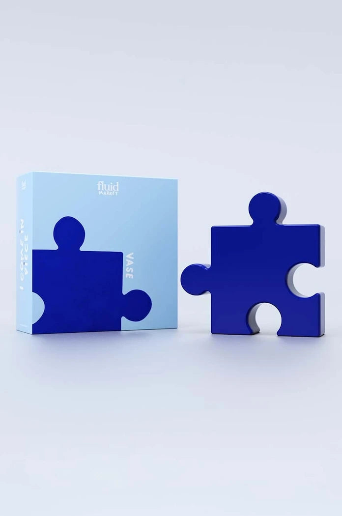 Fluid Market Blue Puzzle Vase Dekoratif Vazo