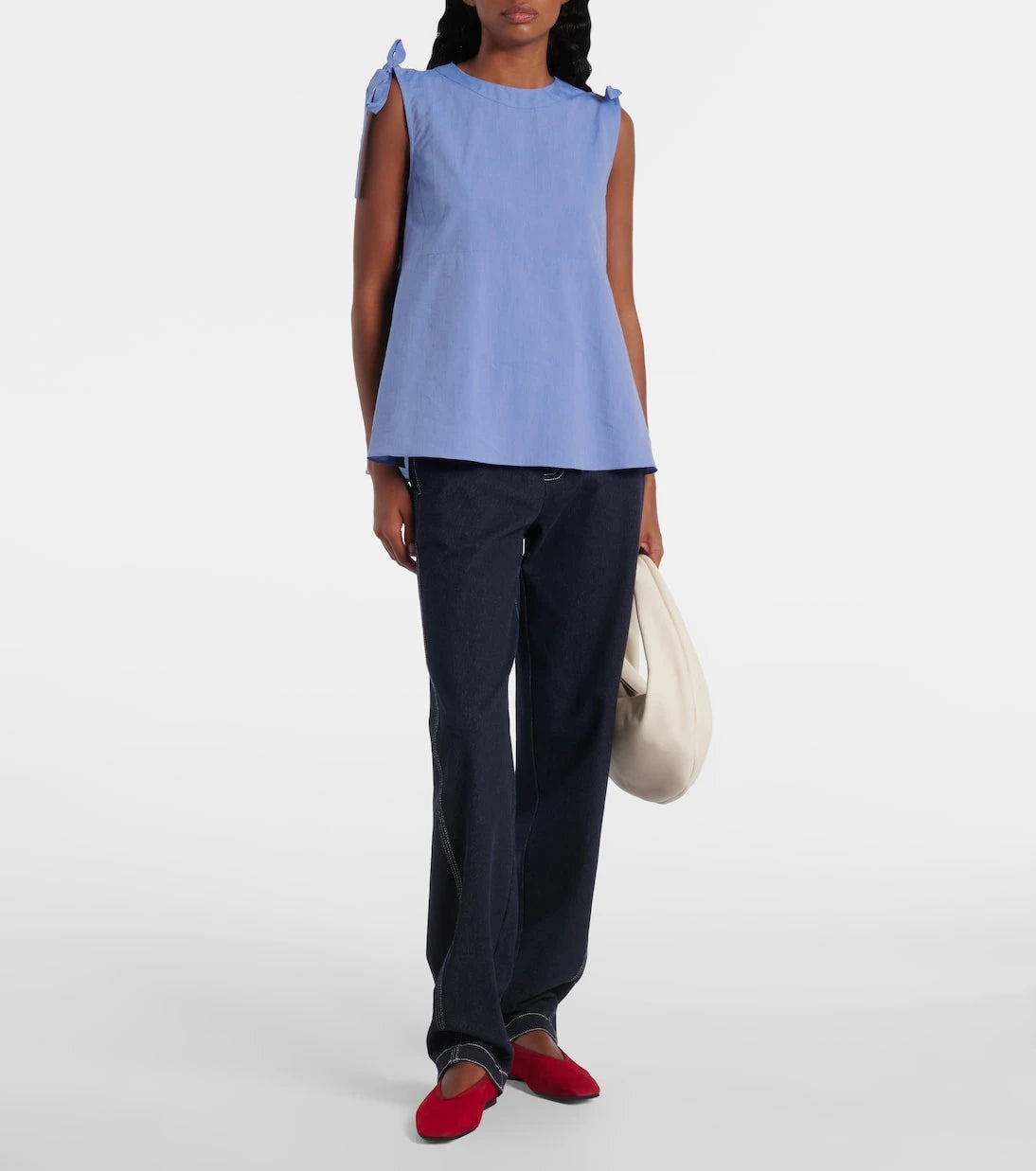 'S Max Mara - بلوزة من قماش الكانفاس القطني