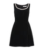 Self-Portrait Black Velvet Embellished Mini Dress