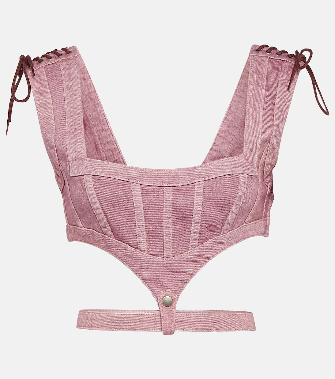 Jean Paul Gaultier - x KNWLS cutout denim corset top