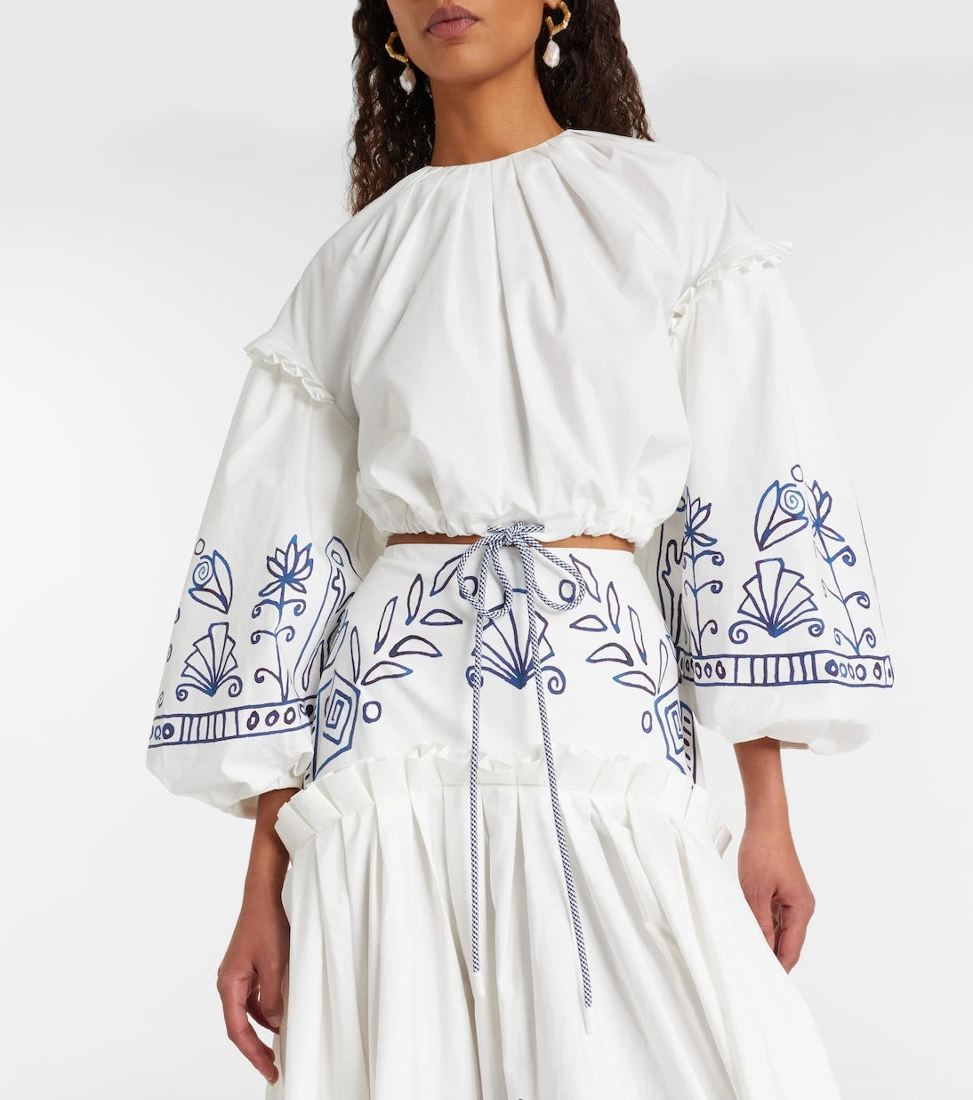Alémais - x LRNCE Leela printed cotton crop top