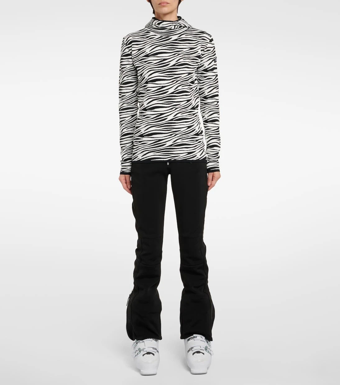 Jet Set - Zoey zebra-print jacquard hoodie