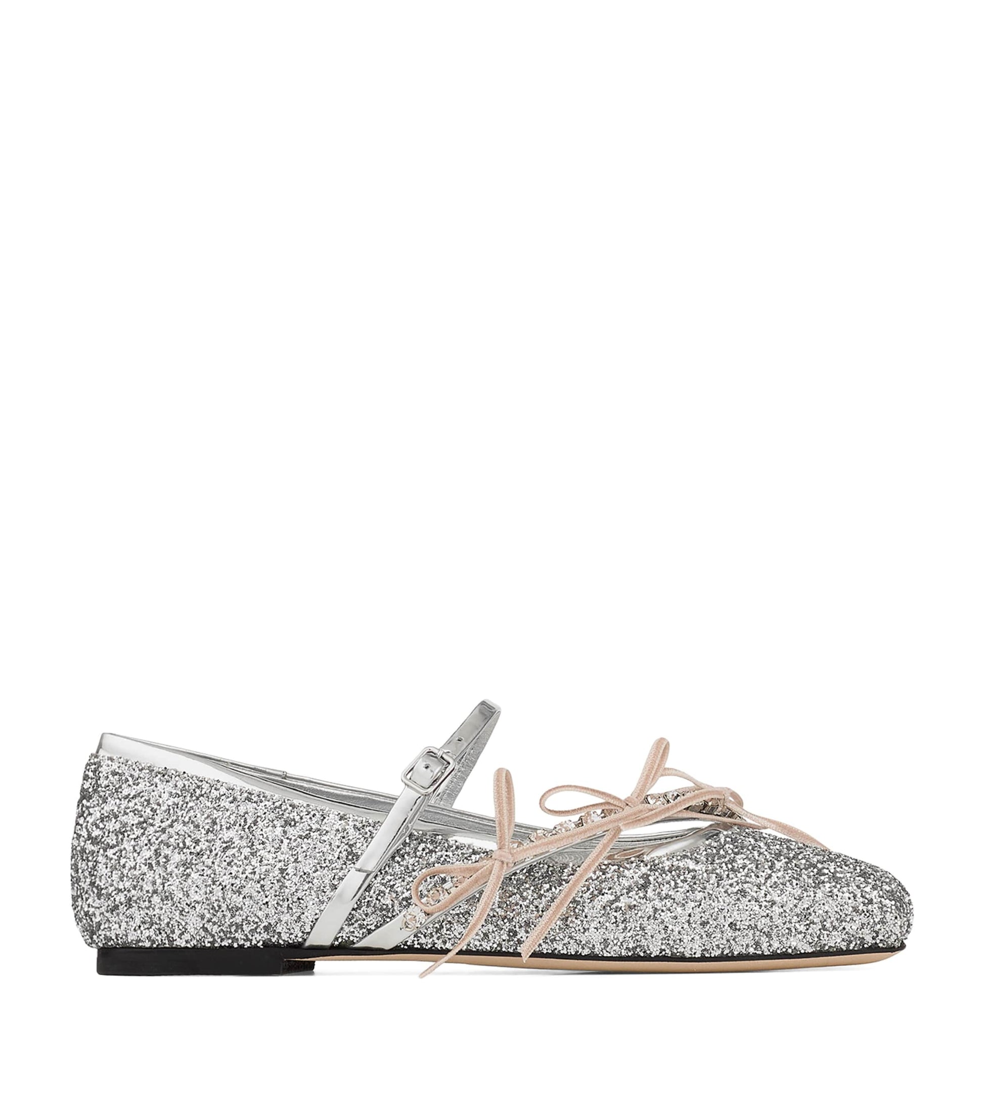 Silver Loli Glitter Ballerina Flats