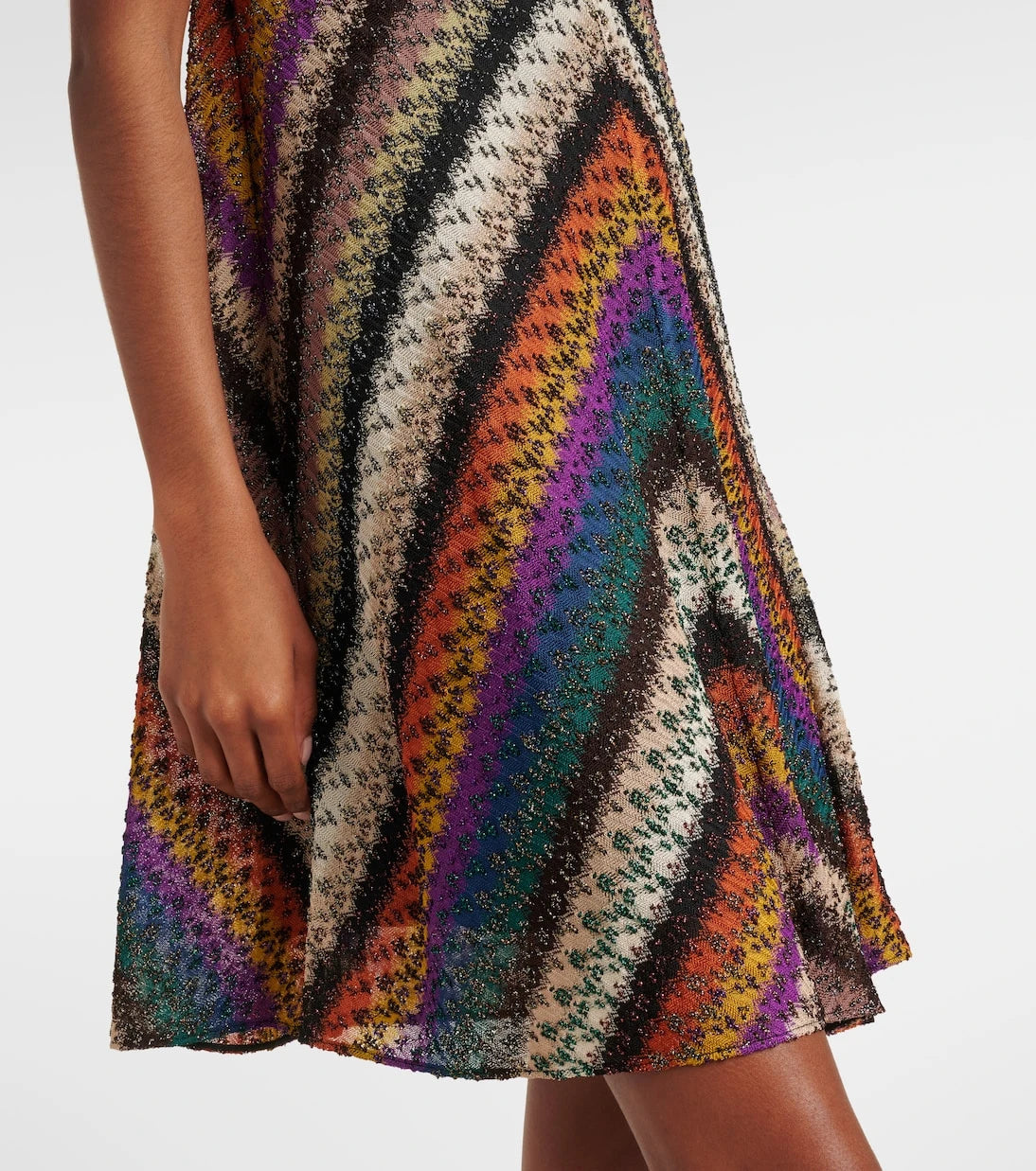 Missoni - Zigzag knitted lamé minidress