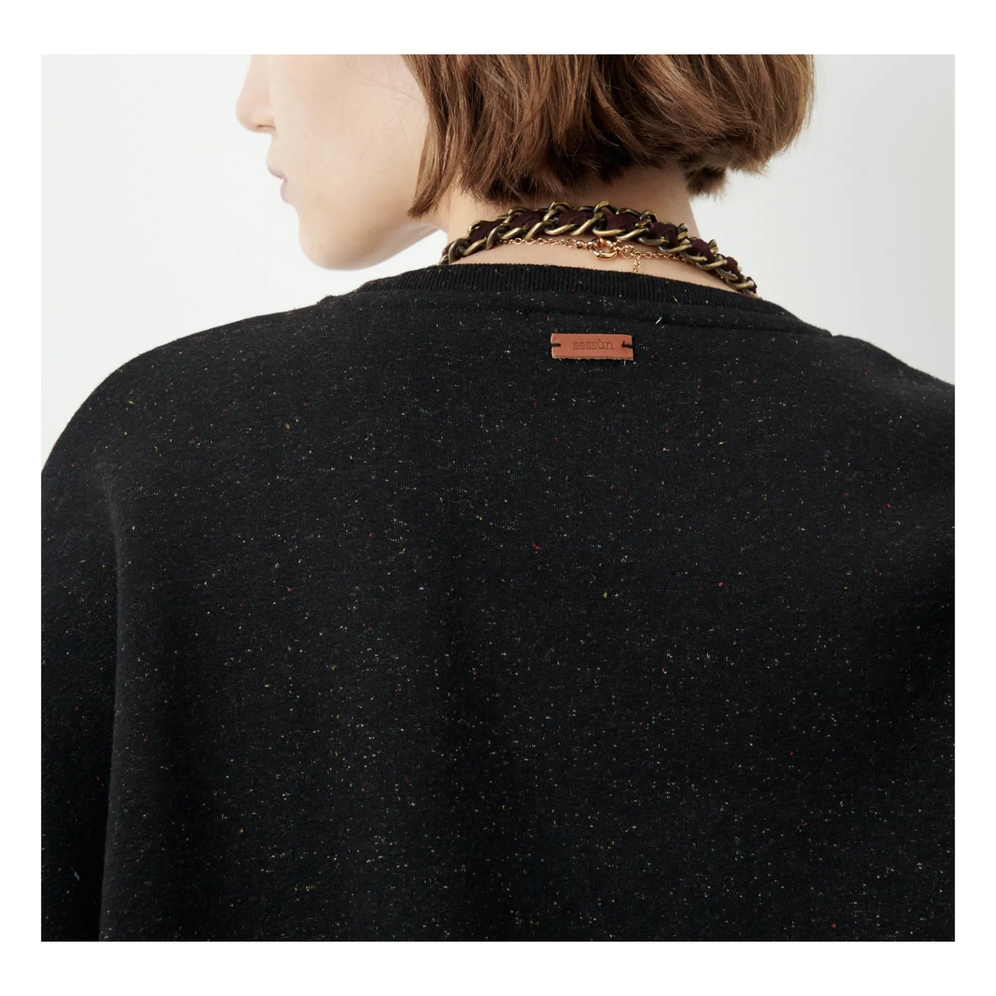 Sessùn - Chebbi Flecked Cotton Sweatshirt | Black