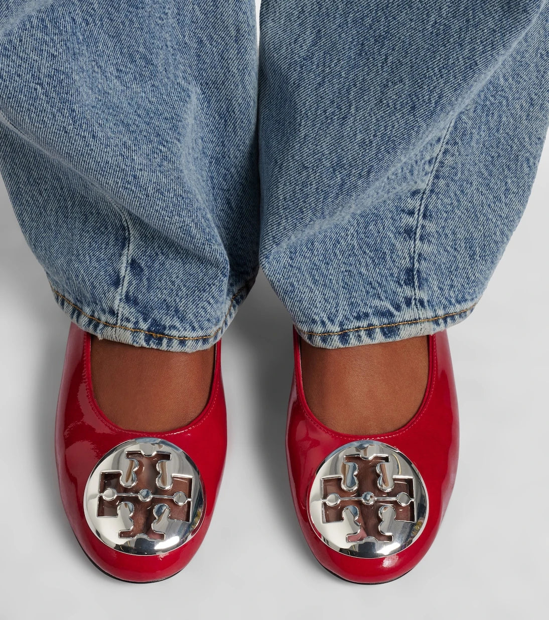 Tory Burch - Reva embellished patent leather ballet flats